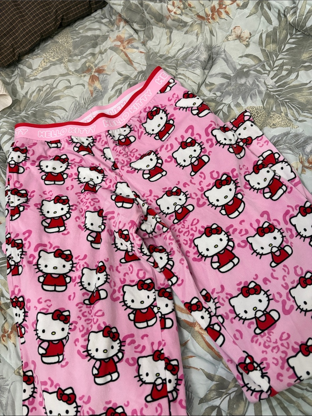 Hello Kitty Pink and Red Women’s Pajama Bottoms